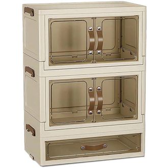 Trade Shop TrAdE Shop Traesio - Mobiletto Organizer Pieghevole A 2 Ripiani Con Cassetto Armadietto Da Scrivania Camera