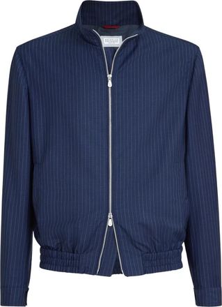 Brunello Cucinelli Bomber Jassen - Heren - Bomber jackets - Blauw - L - Jassen