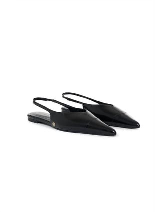 Anine Bing Womens Cowhide Ankle Strap Flats In Black