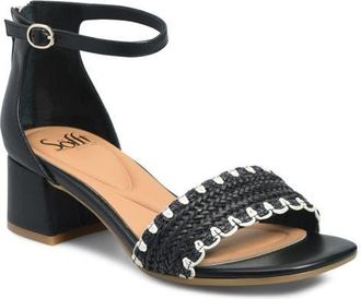 S&ouml;fft Lilah Ankle Strap Wedge Sandal in Black at Nordstrom, Size 7.5