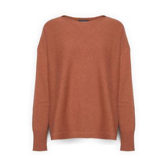 Elena Miro Truien & Vesten, Dames, Roze, XL, Wol, Trui van pure wol met boothals