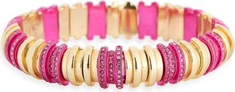 Covet Two-Tone Ombr&eacute; Cubic Zirconia Stretch Bracelet in Pink Multi/Magenta/Gold at Nordstrom Rack
