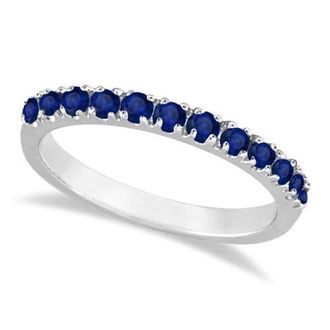 Allurez 14K Gold Gem-Set Stackable Anniversary Band in 0.37Ct, Blue Sapp, White Gold at Nordstrom, Size 10
