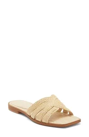 Dolce Vita Ilane Raffia Slide Sandal in Natural Raffia at Nordstrom Rack, Size 11