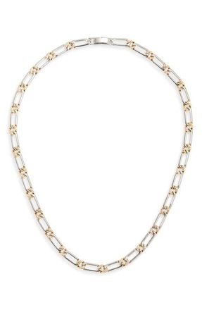 Luv AJ The Two-Tone Pav&eacute; Chain Necklace in Silver at Nordstrom