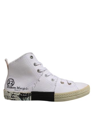 Maison Margiela White Lace Up Mid Top Women Sneakers Womens Shoes