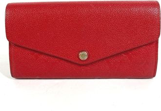 Louis Vuitton Red Color Monogram Empreinte Long Wallet (Bi-Fold) (Pre-Owned)