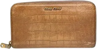 Miu Miu Pre-owned Wallets, female, Brown, Size: ONE SIZE Pre-owned Leather Wallet