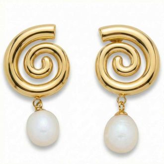 Pompeii3 18k Yellow Gold Plated 1.5 Fresh Water Pearl Push Back Studs