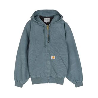 Carhartt Work in Progress Carhartt Wip, Zip-throughs, male, Blue, Size: XL Detroit Cotton Zip Hoodie