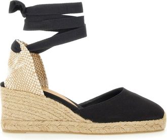Castaner Black Lace-up Wedges