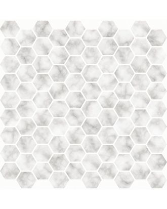InHome Hexagon Marble Peel & Stick Backsplash Tiles Set Of 2