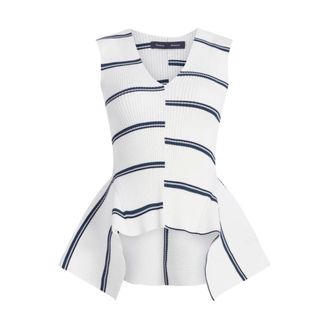 Proenza Schouler Sleeveless Tops, female, White, Size: L Eugenie Rib Knit Top