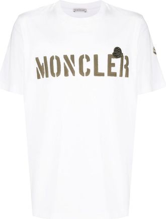 Moncler logo-print cotton T-shirt - men - Cotton - M - White