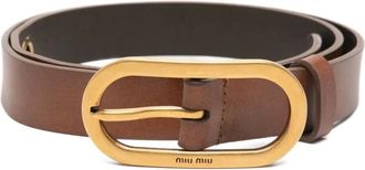 Miu Miu Cintura con fibbia ovale - Marrone