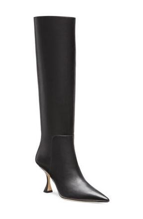 Stuart Weitzman Xcurve 85 Slouch Boot in Black Nappa at Nordstrom Rack, Size 9