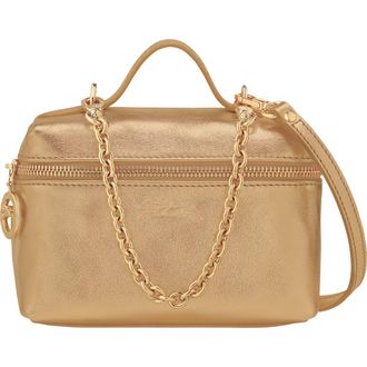 Longchamp Extra Small Le Pliage Xtra Gold Leather Crossbody Bag at Nordstrom