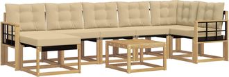 vidaXL Conjunto De Sof&aacute;s De Exterior 8 Uds. Y Beige Vidaxl