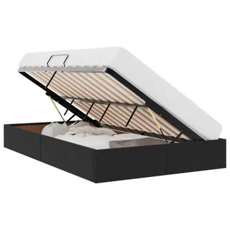 vidaXL Letto Ottomano Con Archiviazione Nero 120 X 200 Cm Velluto Vidaxl