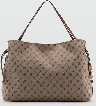 Mango Borsa a sacco jacquard marrone medio - Donna - Taglia unica - MANGO