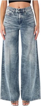Diesel 1966 D-Sire High-Rise Wide-Leg Jeans - Dames - Loose Fit Jeans - Blauw - W25 - Denim - Jeans