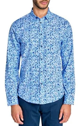 Brooklyn Brigade Mini Floral Long Sleeve Shirt in Light Blue at Nordstrom Rack, Size Xx-Large