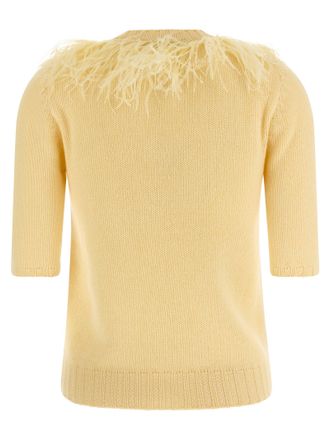 Fabiana Filippi Feather-Trimmed Sweater - yellow
