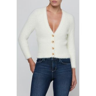 L'agence Agathe Fuzzy Cardigan in Ivory at Nordstrom, Size Xx-Large