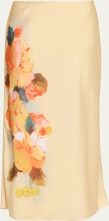 Cinq &agrave; Sept Carole Watercolor Floral Midi Skirt