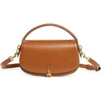 Saint Laurent Voltaire Leather Crossbody Bag in Fox at Nordstrom