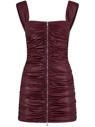 Dsquared2 ruched zip-up minidress - women - Polyester/Polyester/Spandex/Elastane/Spandex/Elastane - L