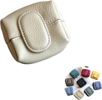 Generic (Apricot color) Mini female genuine leather coin purse small lock bucklewallet coins cards and cash, for daily use