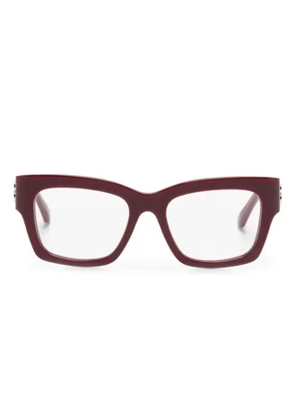 Balenciaga Occhiali squadrati con logo - Rosso