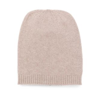 Fabiana Filippi Ribbed Trim Beanie - Dames - Hoeden - Bruin - ONE Size - Accessoires
