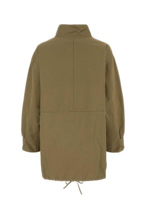 Prada Womens Army Green Cotton Blend Dress Militare Co Li Abiti