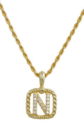 Savvy Cie Jewels Initial Pendant Necklace in Yellow-N at Nordstrom