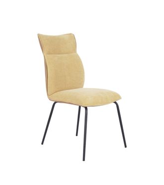 Home Heavenly Home Heavenly Pack 2 Sillas Comedor Roma, Tapizadas Con Respaldo En S&iacute;mil Napa Y Patas Negras, 65x46x95 Cm. Color: Mostaza