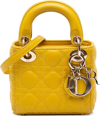 Dior Pre-owned Womens Lady Mini Tophandle Bag - Gold Leather - One Size