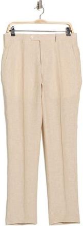 Tommy Hilfiger Flat Front Linen Trousers in Tan Plain at Nordstrom Rack, Size 42 X 30