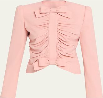 Valentino Garavani Metallic Floral Jacquard Cowl-Neck Top