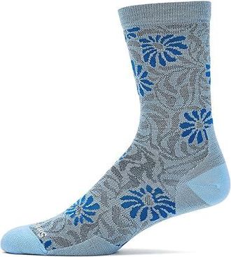 Smartwool Everyday Floral Crew Socks Womens Crew Cut Socks Shoes Serene Blue : LG (Womens Shoe 10-12.5), Merino/Nylon/Wool