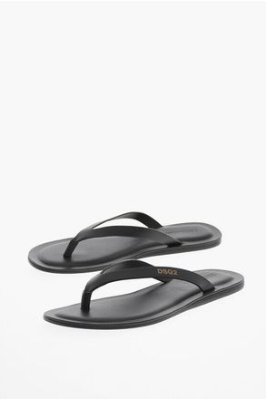 Dsquared2 Leather Solid-Color Flip-Flops size 42