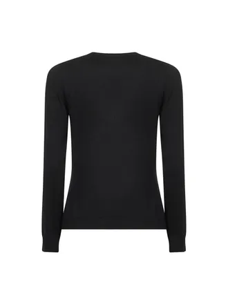 Blanca Vita Virgin Wool Crewneck Sweater - Black