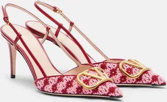 Valentino Garavani VLogo Signature crochet slingback pumps