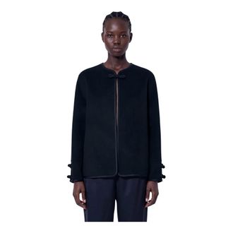 R&oacute;he Double-Faced Wool Pankou Jas - Dames - Jassen - Zwart - Maat: 2XS Wol