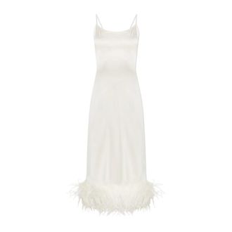 Os&eacute;ree Abito con applicazioni di piume - - Dresses - Donna - Bianco - S