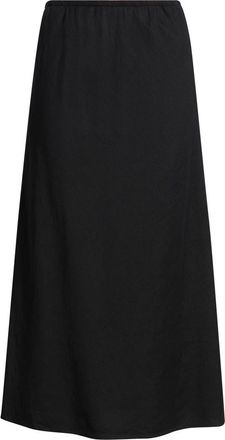 Nordstrom Linen Blend Midi Skirt in Black at Nordstrom, Size Xx-Large