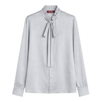 Max Mara Shirts, female, Gray, Size: XS Silk Blouse
