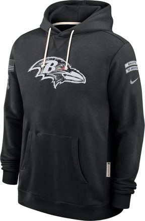 Nike Baltimore Ravens Salute to Service Sideline Nike Mens Dri-FIT NFL Pullover Hoodie in Black | 03AZ00AA23-CYB