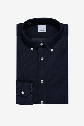 Giampaolo Lang&auml;rmeliges Hemd aus Denim